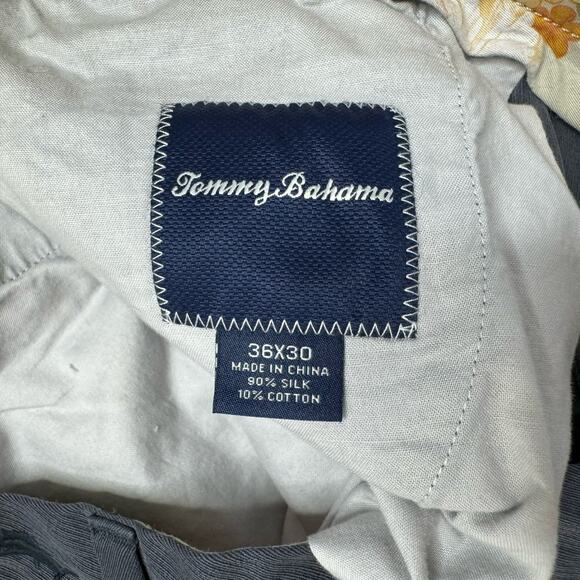 TOMMY BAHAMA Gray Silk Cotton Blend Slacks Pants Size 36x30 Mens Work Trousers - Picture 4 of 7